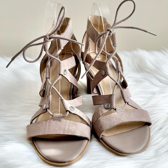 Naturalized London N5 Comfort Lace Up Faux Suede Heels - Picture 4 of 6